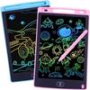 Lot 2 Kids Drawing Tablet, 8.5 Inch Magic LCD Drawing Tablet, Doodle Pad with Eraser Button, Blue+Pink