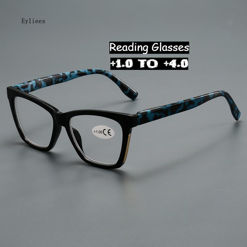 Fashion Women Reading Glasses Anti Blue Light Cat Eye Ladies High Quality Computer Presbyopic Eyeglasses +1.0 +4.0 Gafas Hombre