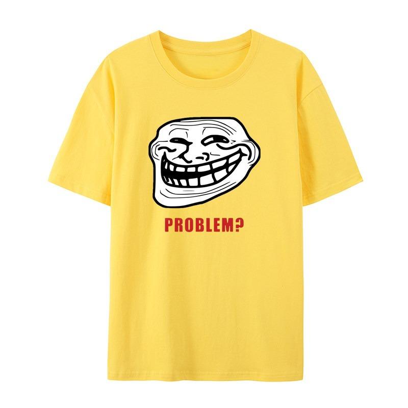 TROLLFACE MEME WUT Lustiger TROLL Witz INTERNET Lässiges T-Shirt Herren und Damen Luxusmarke Oberteil