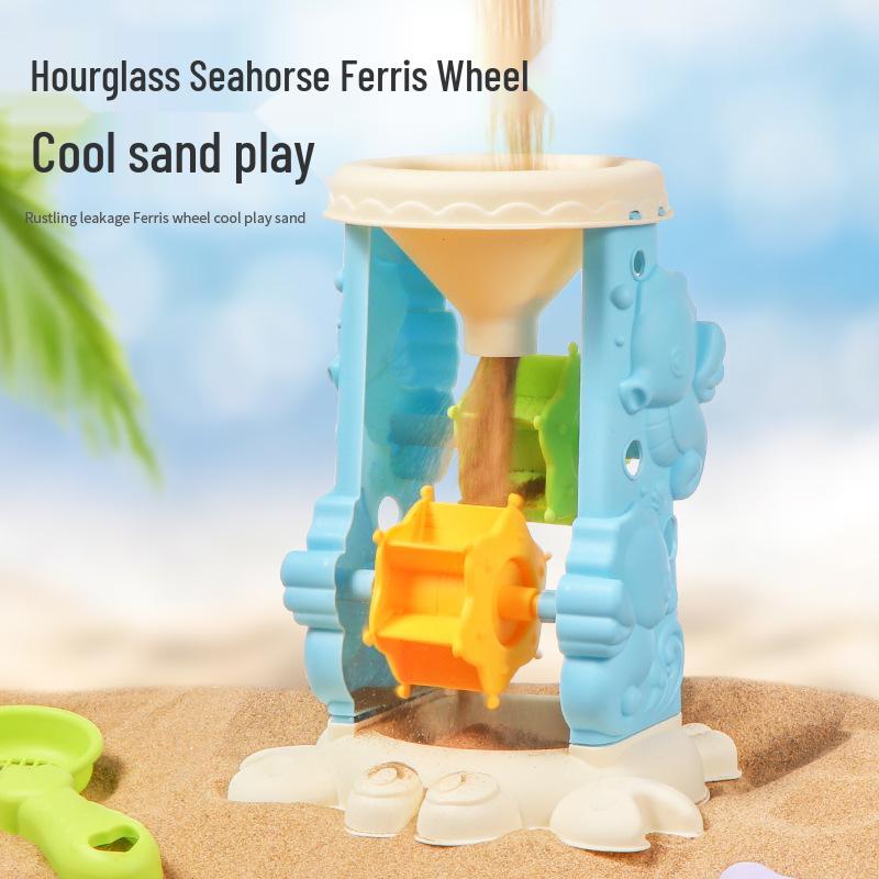 Complete Beach Toy Set: Includes Shovel, Wheelbarrow, Bucket, and Water Toys for Kids' Sand Play at the Seaside.