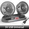 Electric Car Cooling Fan 360 Degree Rotatable Telescopic Dual Head with Cigarette Plug Low Noise Automobile Fan for Car Seda