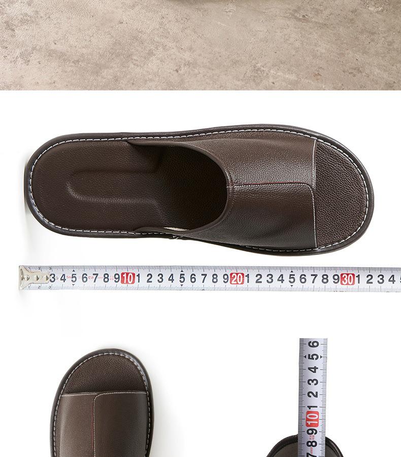 Große Herren-Hausschuhe aus echtem Rindsleder – rutschfest, Sommerkomfort für zu Hause, Übergrößen erhältlich