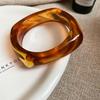 Bracelet rétro rond lisse en acrylique pour femme, bracelet jonc large couleur gelée exagérée, accessoire, cadeau