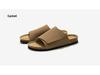 Ruizu Men's Cork Slippers: Trendy Frosted Leather Flip Flops for Beach or Casual Wear.