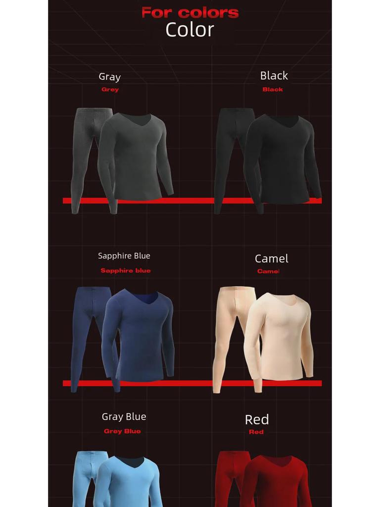 Pánská bezešvá termoprádlová souprava: Zesílená sametová bavlněná základní vrstva pro podzim/zimu