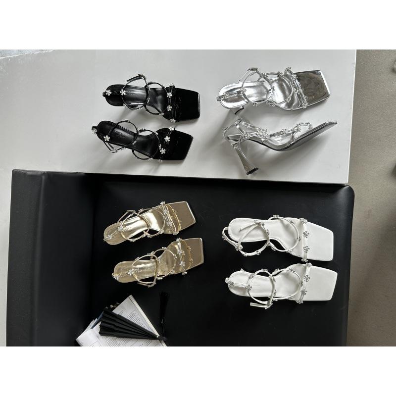 

2025 spring and autumn new rivet high heels women s pointed head thin heel bag head sandals Spice girl shallow mouth fashion shoes 40 золотой