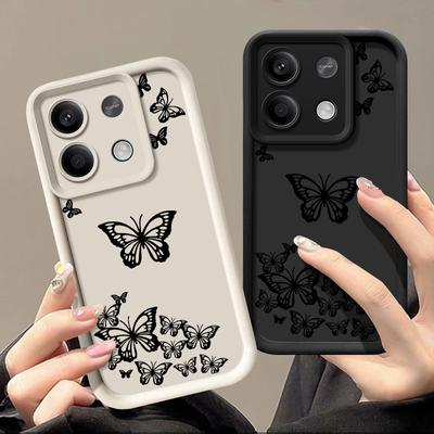 Moda Kelebek Telefon Kabuğu Xiaomi 13T 11T Pro Poco F6 Pro X6 M6 X5 Pro Redmi Note 13 12 11 10 Pro Max Darbeye Dayanıklı Yumuşak Mat Silikon Kılıf Kapağı