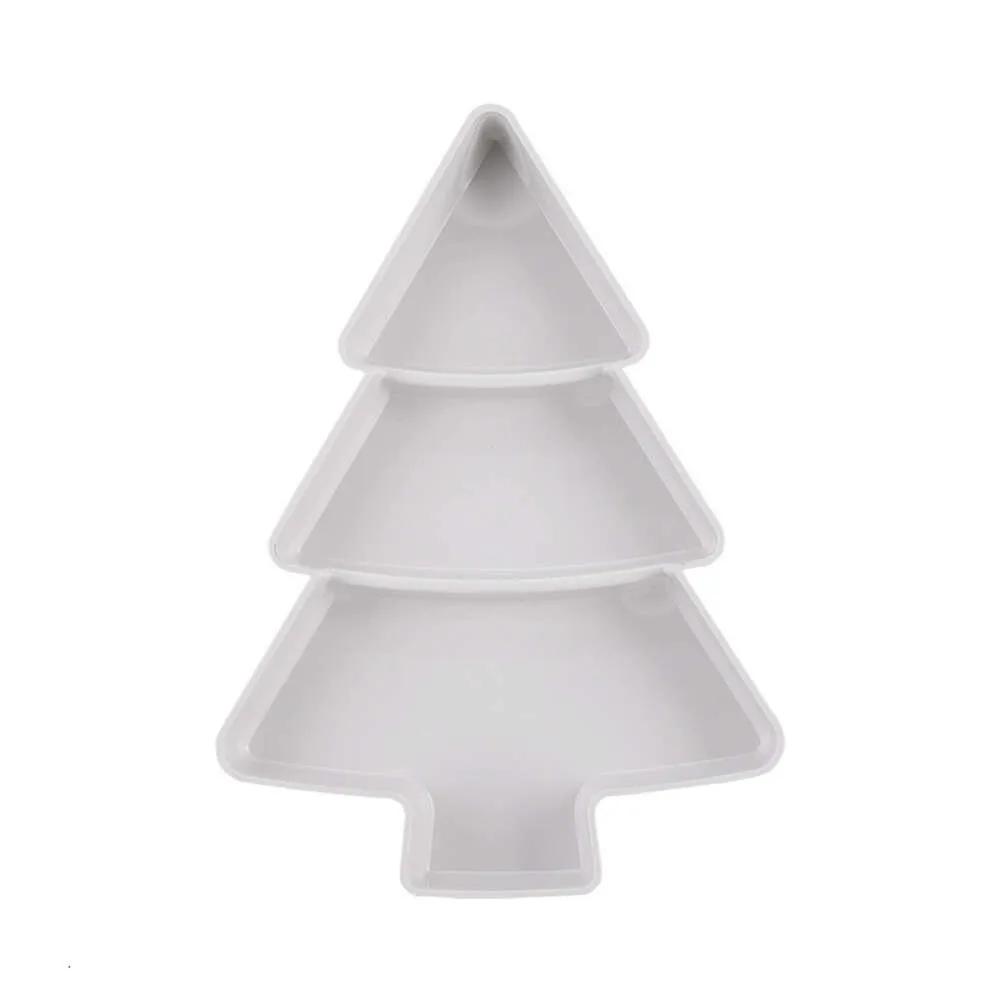 Christmas Tree Shaped Living Room Candy Snacks Nuts Snack Compartmentalized Fruit Tray Home Kitchen Supplies Breakfast Plate Tray Tableware