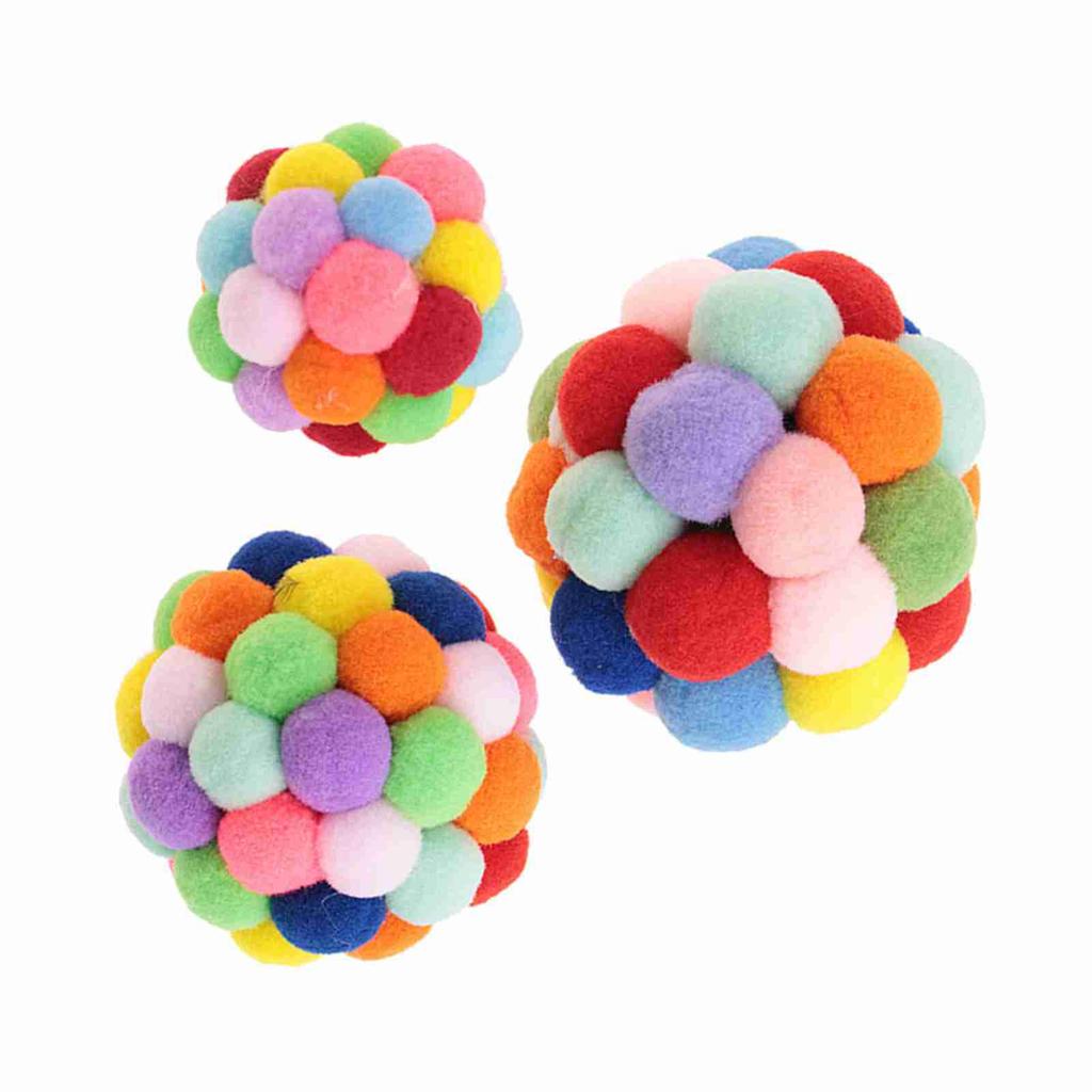Pet Colorful Plush Toy Playing Ball Dog Puppy Cat Exercise Interactive Training Tool