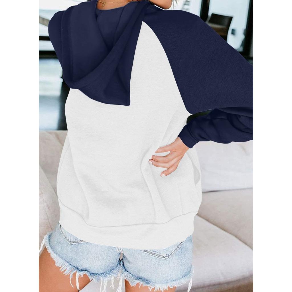 Amerikanischer Retro-Reißverschluss-Pullover Damen Amerikanische Flagge Muster Kapuze Lässig Langärmelig Amerikanisches Hemd Farbabstimmung