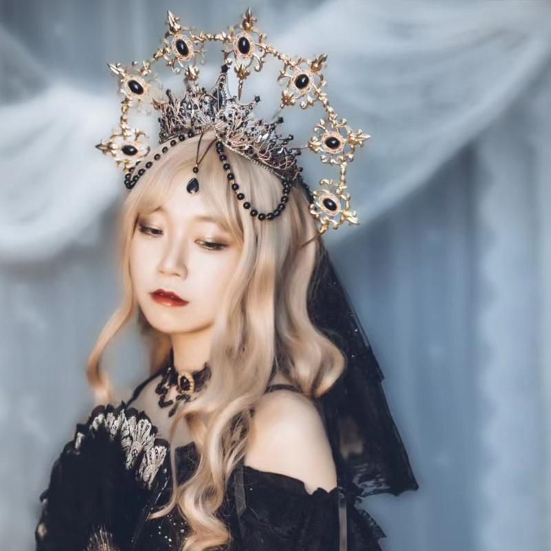 Alloy Crown Tiaras Headband Cosplay Wedding Hair Accessories Ladies Hair Hoop