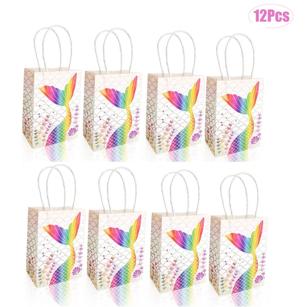 Buy 12pcs Mermaid Party Favors Bags With Handle Gift Bag For Candy ...
