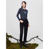 JUZUI Women's Classic Striped Crew Neck Winter Sweater