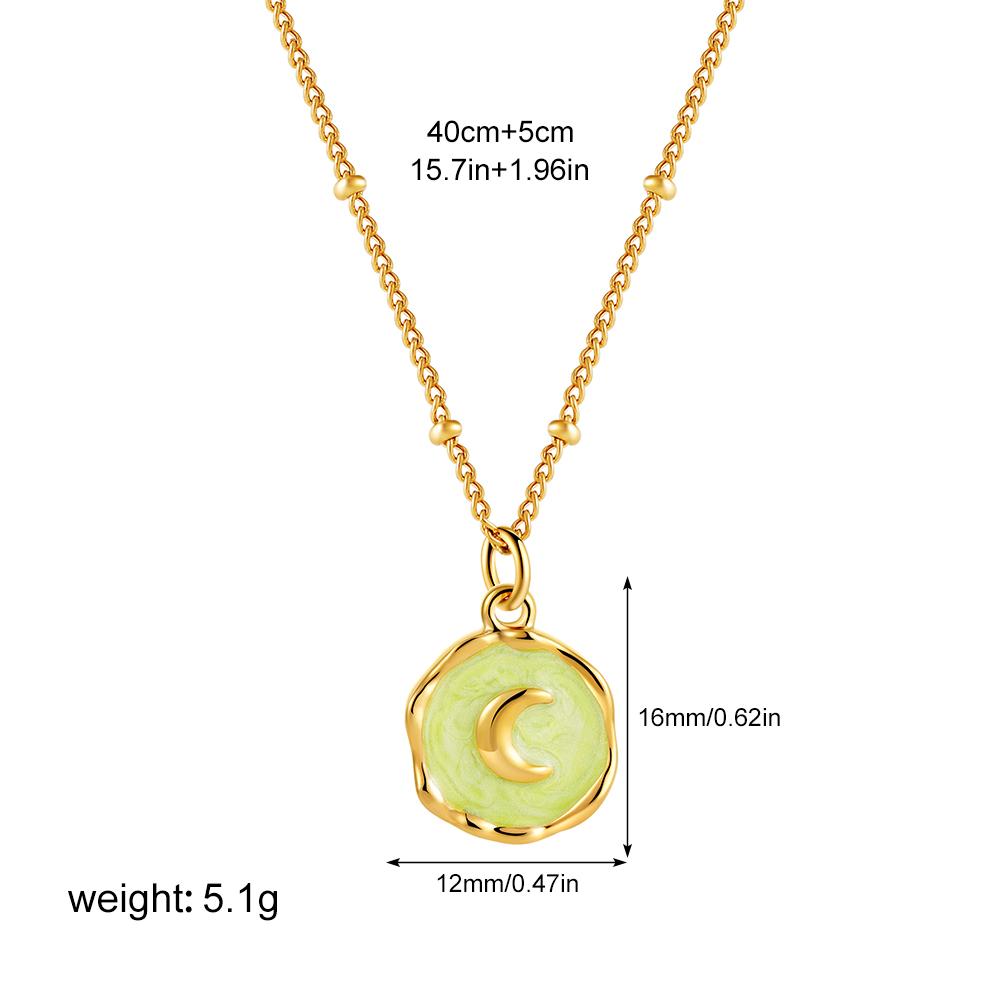 Punk Geometric Irregular Enamel Colorful Natural Stone Pendant Necklace for Women Stainless Steel Cross Heart Opal Choker Gifts