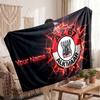 AZ Alkmaar Personalized Fleece Blanket With Football Logo, Custom Name Text Soft Warm Home Throw Blanket