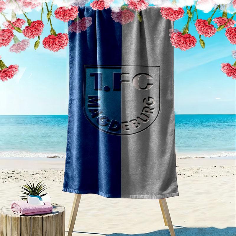 1. FC Magdeburg Print Beach Towel, Large Soft Quick Dry Towel for Beach Camping Swimming