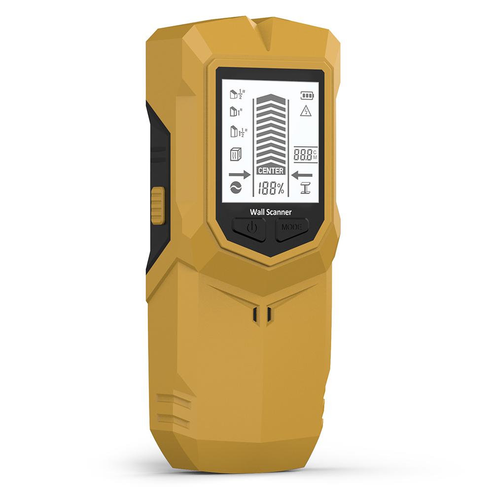 

6 in 1 LCD Wall Scanner Metal Depth Measurement Finder Wall Detector Wall Scanner PVC Pipes AC Wires Stud Finder жёлтый
