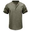 Men'S Casual Short Sleeved Stand Up Collar Fashionable Shirt Top