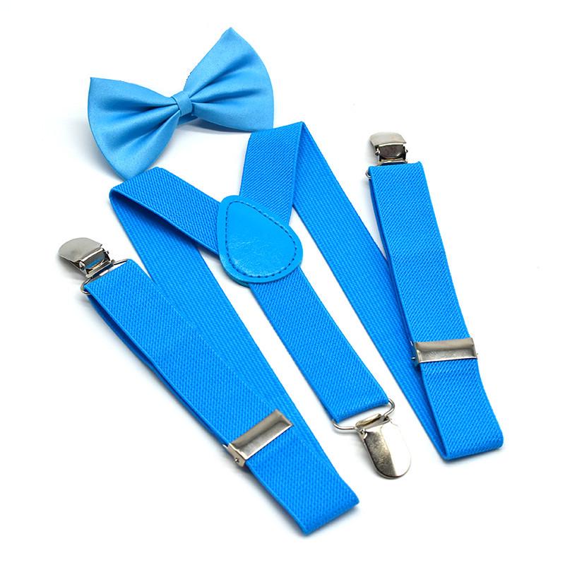 Unisex Kids' Y-Shape Suspenders & Bow Tie Set – 3-Clip Design for Boys & Girls