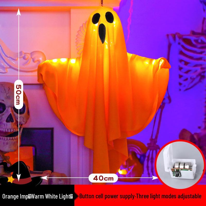 Halloween Ghost & Pumpkin Light Pendant: Luminous Ornaments for Haunted House & Party Decor