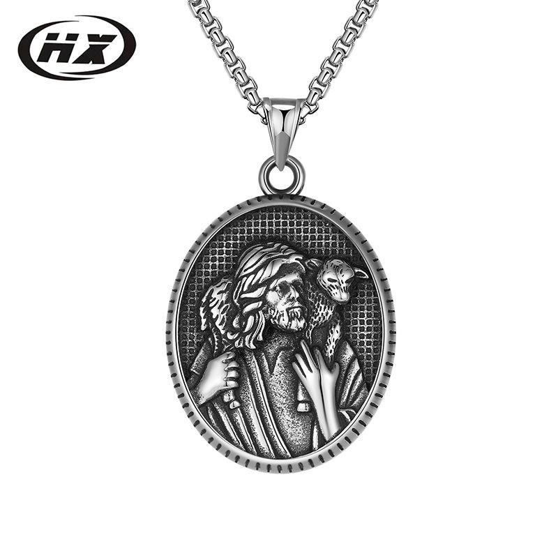 

Мужская подвеска-кулон в виде немецкой овчарки из нержавеющей титановой стали, не тускнеющей со временем