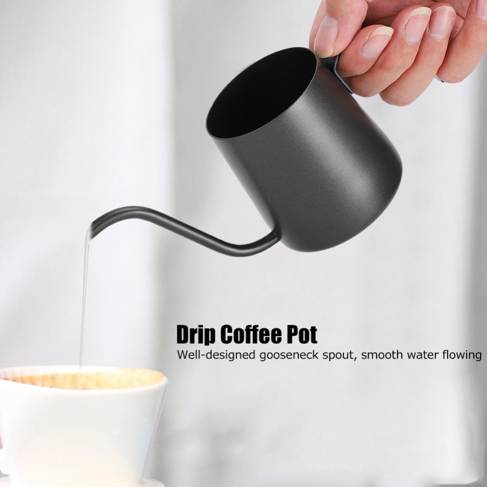 NonStick Coating Gooseneck Coffee Kettle 304 Stainless Steel Drip Coffee Pot Coffee Making