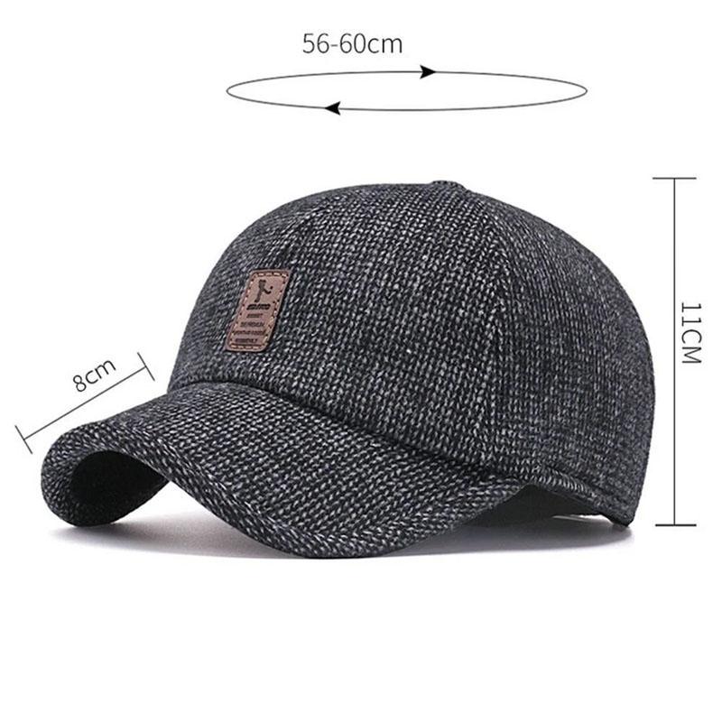 Men Autumn Winter Hat Outdoor Thick Warm Adjustable Earmuffs Baseball Cap