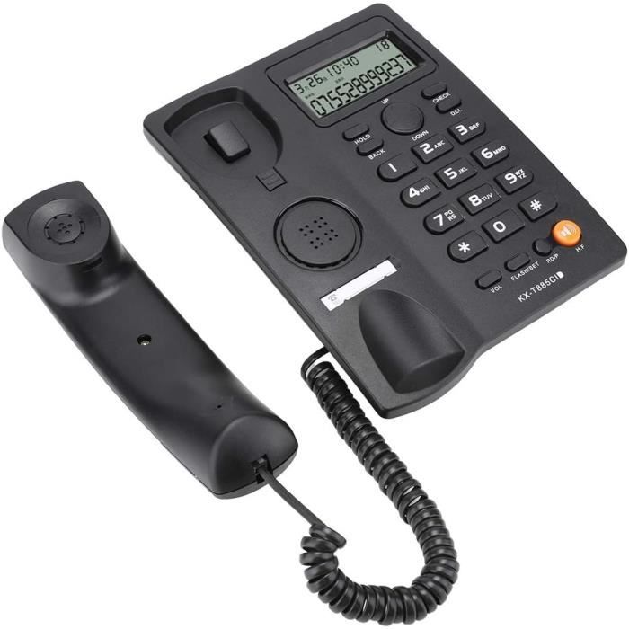 Téléphone filaire - Panasonic - KX-T885 - Identification de l'appelant - Mains libres - Noir