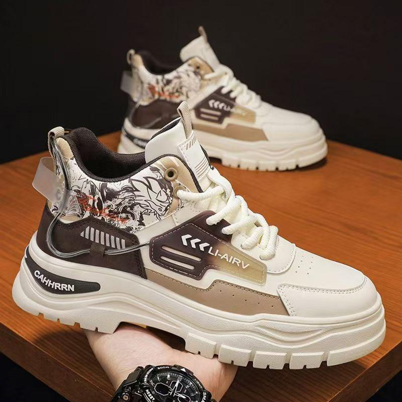 Martin boots men's autumn new high-top outdoor tooling shoes casual versatile men's trend flat platform trendy shoes