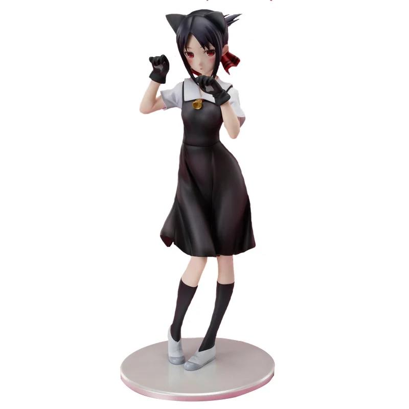 22CM Japan Anime Figure Kaguya-sama Love is War Fujiwara Cat Ear Cute Model Dolls Toy Gift Collect Model Toys PVC Static Doll
