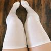 Calcetines largos sexys de color liso, negros y blancos, para mujer, por encima de la rodilla, hasta el muslo, cálidos, estilo Lolita