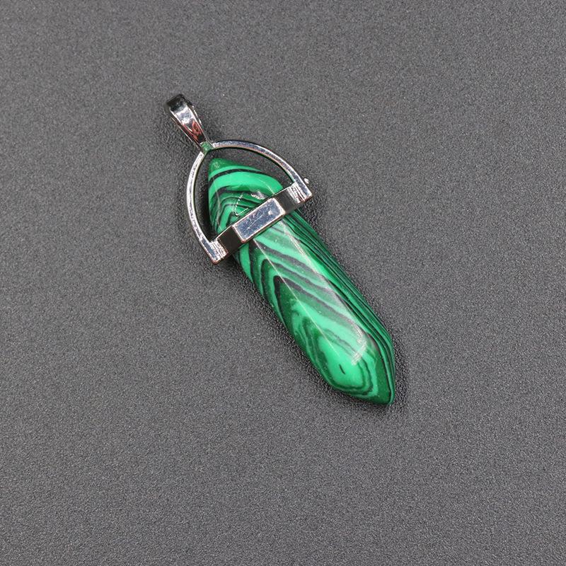 Agate Bullet & Rose Quartz Double Point Pendant Necklace