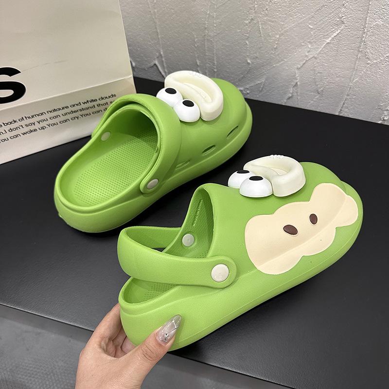 

Летние мультяшные милые облачные дырочные туфли домашние женские сумка на голову универсальные нескользящие крутые тапочки 39/40 зелёный