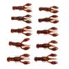 10pcs Soft Fishing Lure Crawdad Bait PVC Shrimp Artificial Soft Lure Baits for Bass FishingDark Brown A Pack of Ten