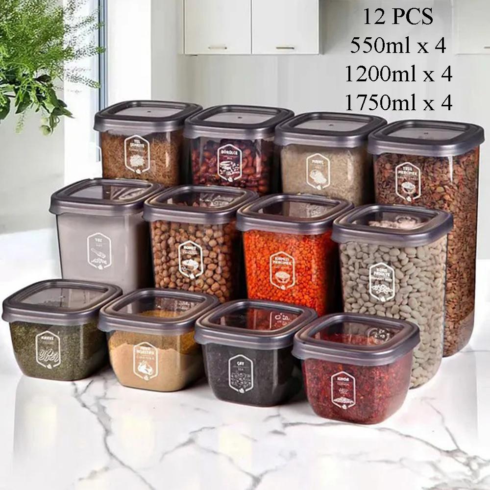 Luftdichte Lebensmittelaufbewahrungsbehälter-Sets – Transparenter BPA-freier Vorratskammer-Organizer, Stapelbare auslaufsichere Snackgläser für die Küche