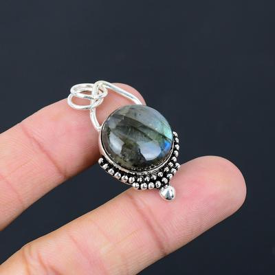 Birthday Gift For Her Natural Labradorite Gemstone Pendant 925 Sterling Silver