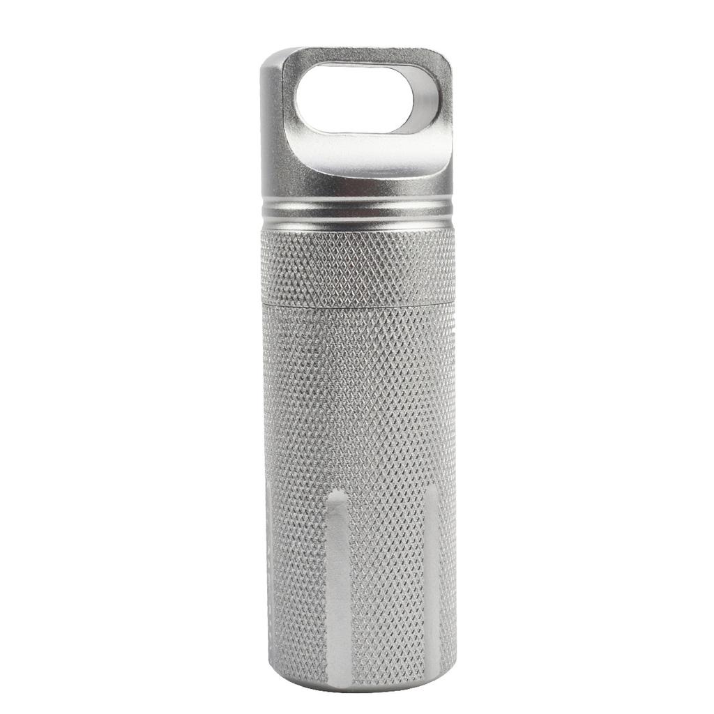 Aluminum Alloy Waterproof Pill Case Portable Sealed Medicine Bottle First Aid Outdoor Storage Container Single Piece Tank Box