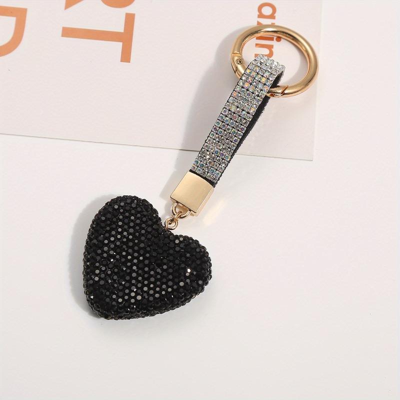 1PC Love Diamond Keychain Pendant Diamond Heart Keychain Bag Pendant Mobile Phone Decoration Couples Holiday Gift