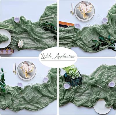 90x180CM Wrinkled Cloth Table Runner - Wedding & Party Decoration