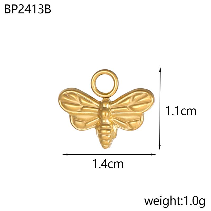 CARLIDANA Classic Stainless Steel Zircon White Shell Butterfly Charms Dragonfly Pendant for Children's Womens Jewelry Making
