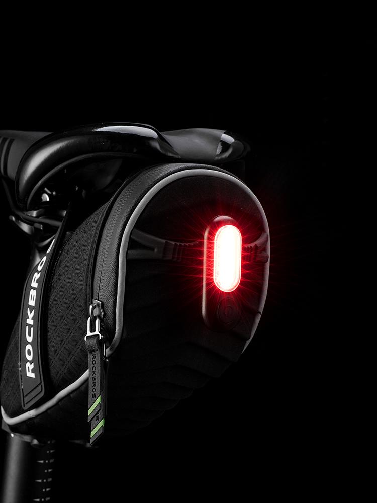 Rockbros Bicycle Rear Light Multifuctional Warning Bike Taillight Waterproof Type-C Rechargeable Mtb Road Cycling Tail Light