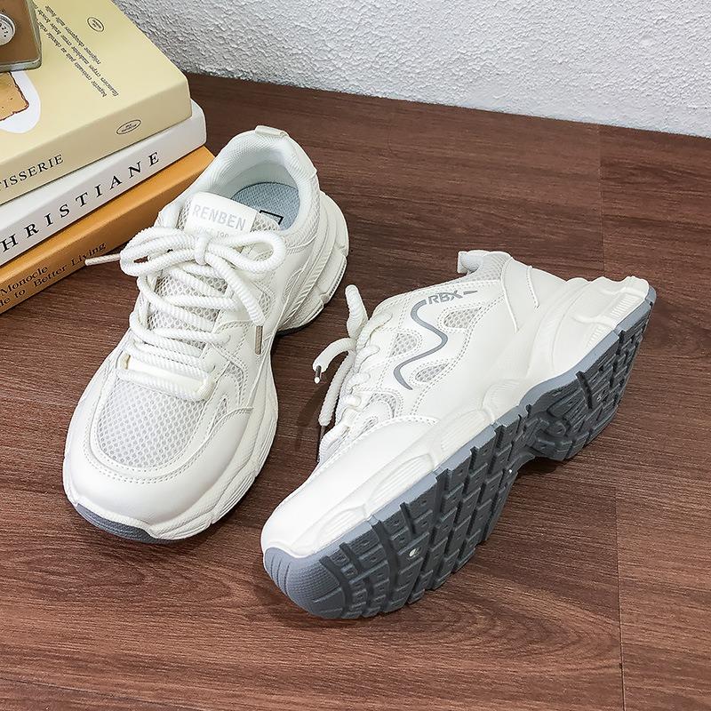 Thick-soled heightening dad shoes women's little white shoes autumn new single shoes versatile casual sports running shoes 3