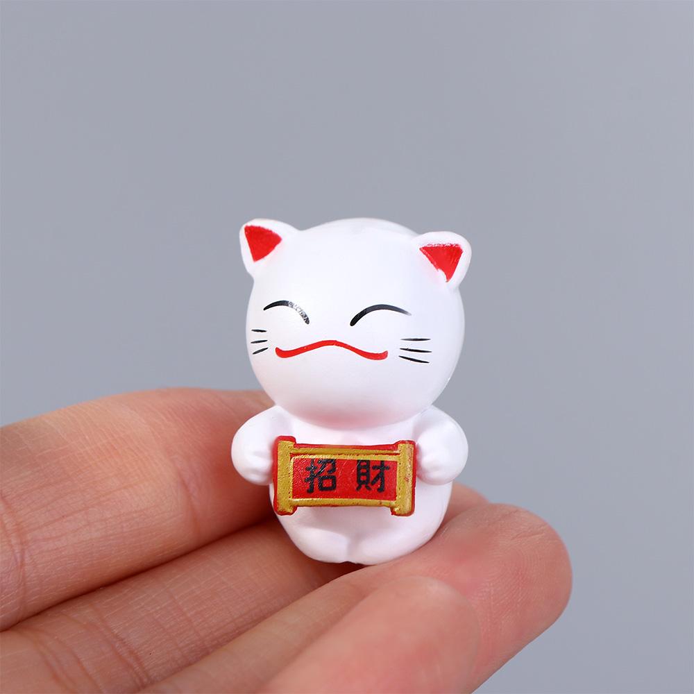 Lucky Cats Car Ornament Micro Landscape Fairy Garden Decor Dollhouse Ornament Figurine Miniatures