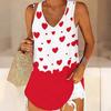 3D Heart Symbol Print Tank Tops for Women Workout Yoga Gym Printed Summer Sport Shirts Plus Size Vests