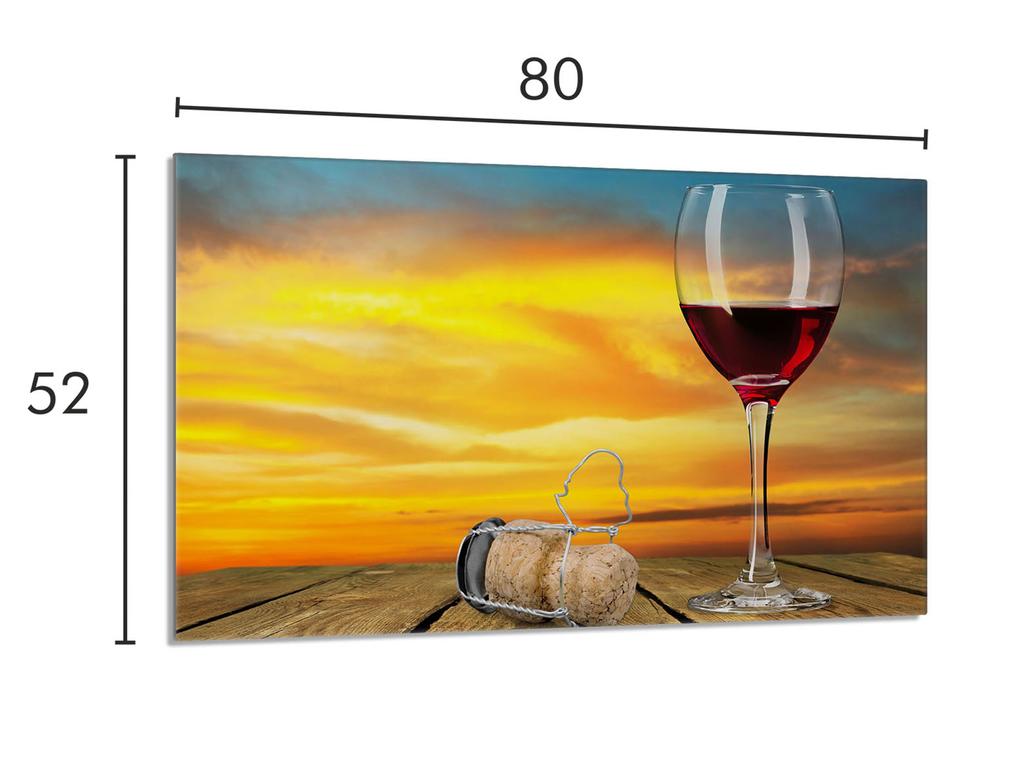 Glass Hob Protector 80x52 Wine
