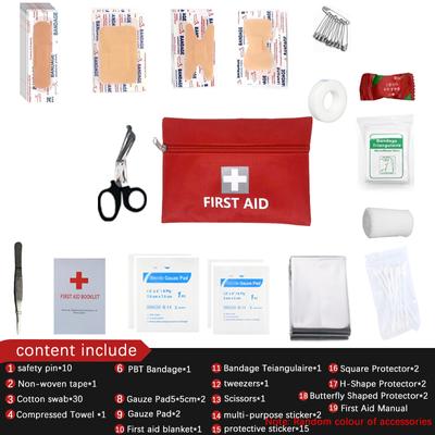 Emergency Kit - 76 Pcs - Small Travel Emergency Kit Ideal for Car, School, Sports, Home, Travel, Camping and Hiking