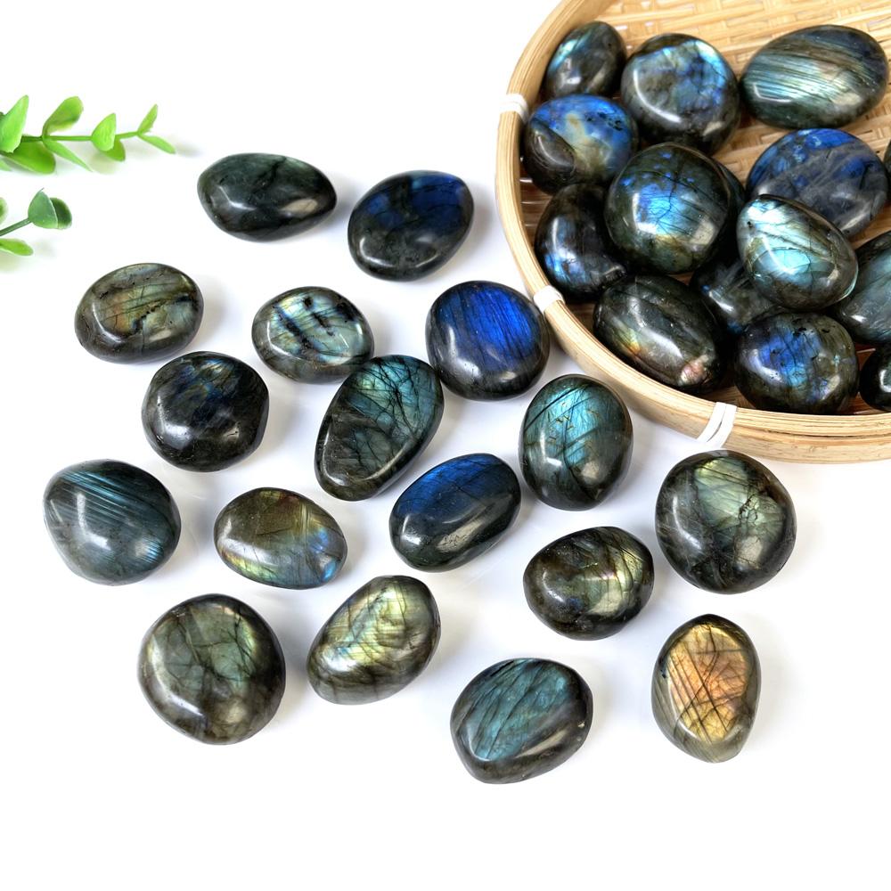 Polished Labradorite Stones Natural Blue Flash Tumbled Crystals for Home Decor Gift