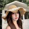 Spring And Summer Women'S Straw Hat, Breathable Wide-Brim Casual Sunshade Hat, Versatile Outdoor Sun Hat, Bow Basin Hat