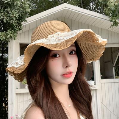 Spring And Summer Women'S Straw Hat, Breathable Wide-Brim Casual Sunshade Hat, Versatile Outdoor Sun Hat, Bow Basin Hat