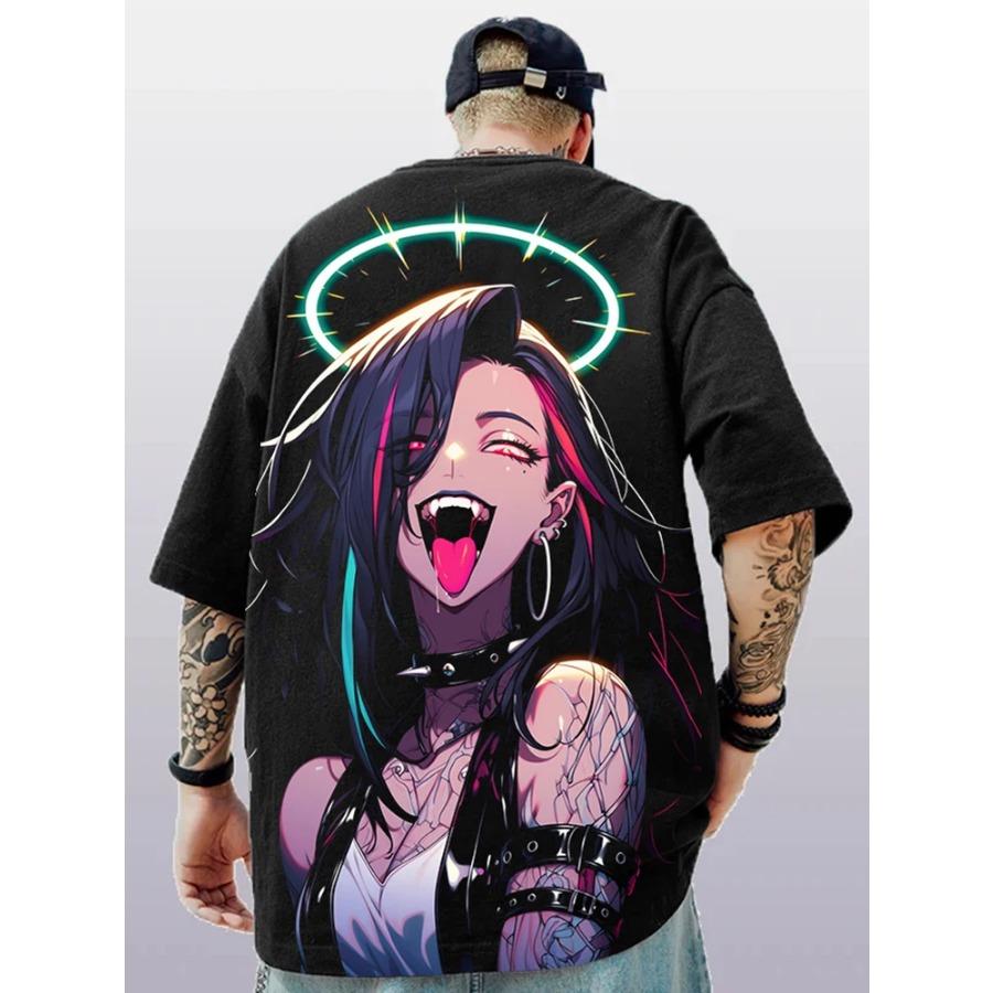 2024 Summer Fashion T-shirts Men Women Unisex Oversize Anime Character Japanese Style Streetwear Super Cool Couple T-shirts
